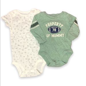 Carter's 6 Months Infant Boy's Onesie Variety Pack Set Long & Short Sleeve green